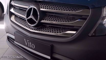 Zwart grafiet RVS grill lijsten Mercedes Vito W447 pre-facelift 2014-2020