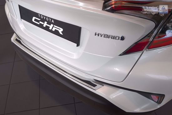 Picture of Rvs + zwart carbon fiber 3D bumperbescherming Toyota C-HR 2016-