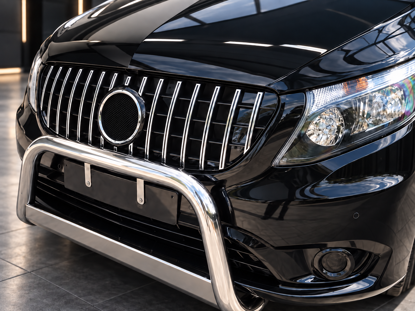 Panamericana grill Mercedes Vito W447 2014-2019 zwart hoogglans met chroom