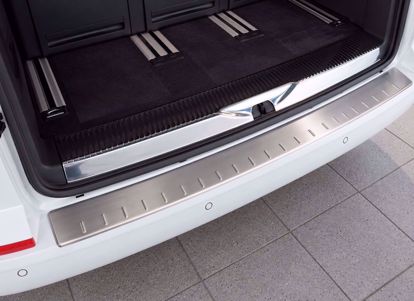 Geborsteld RVS bumperbescherming Volkswagen T6 Transporter Multivan met dubbele achterdeuren