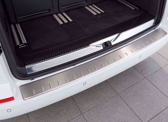 Geborsteld RVS bumperbescherming Volkswagen T6 Transporter Multivan met dubbele achterdeuren